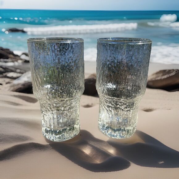 MCM ITTALA? Glasses Finland ASLAK? Approx 5.5" Tall ~ Set of 2 - Picture 1 of 8